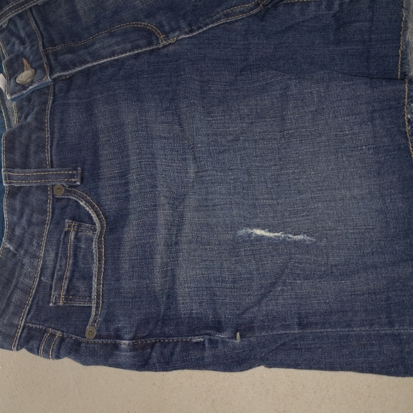 PAIGE Blue Jean Shorts with Distressed Hem - Picture 2 of 13